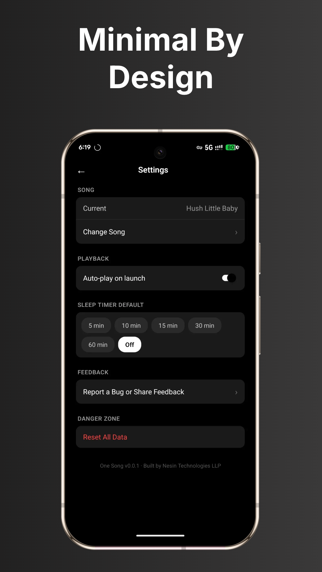 Settings screen